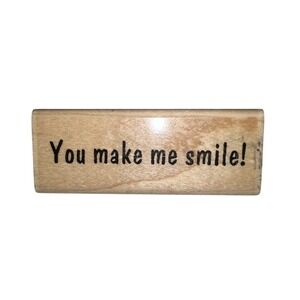Stampabilities You Make Me Smile Wood Mounted Rubber Stamp DR1035 Vintage 2003